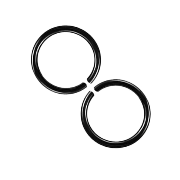 2-pack sorte falske piercing ører læbe næse ring septum læbe ring sort