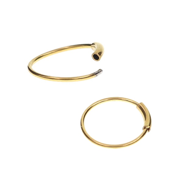 2-pack Guld Fake Piercing Öron Läpp Näsring Septum Läppring guld