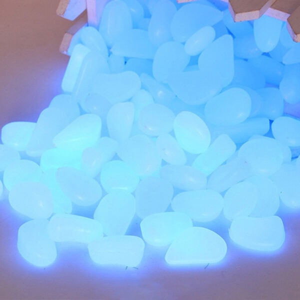 Luminescent Stones | Valokiviä puutarhaan ja akvaarioon, 100 kpl Valkoinen valkoinen