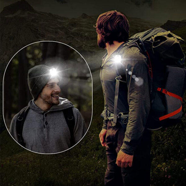 Klipp på lampe for hatt, hund, genser - løpelampe svart