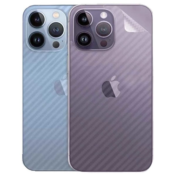 iPhone 14 Plus Skyddsfilm för Baksida Kolfiber Carbon Skin transparent