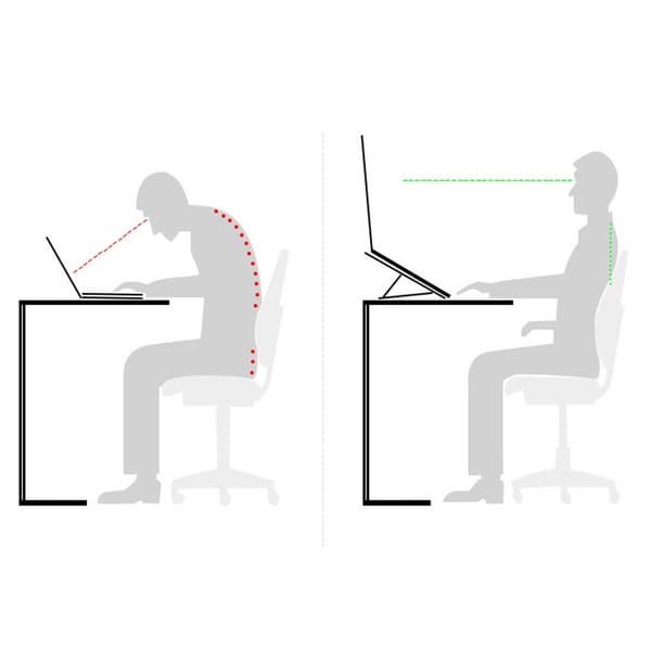 Bærbar Foldbar Laptop Stand - Ergonomisk Laptop Stand Black sort