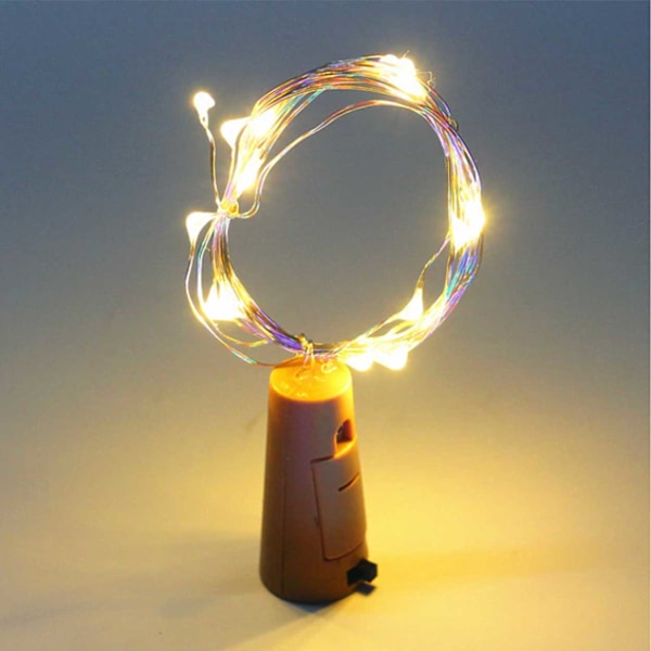 Let loop til flaske LED [2-pack] varm hvid gul