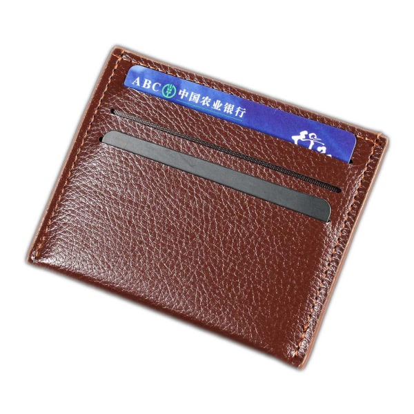 Ohut kortin haltija luottokorttilompakon luottokortin haltija Brown ruskea
