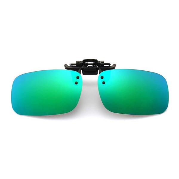 Clip-on Solglasögon Grönt Spegelglas 35x55mm blå