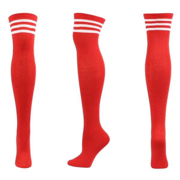 Raidalliset polviset sukat punaiset valkoiset raidat - korkeat sukat punainen