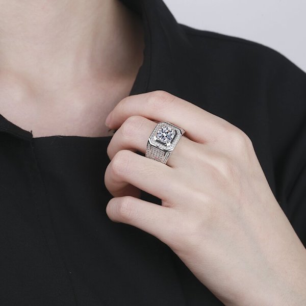 Klackring CZ Kristall Silver Justerbar Storlek silver