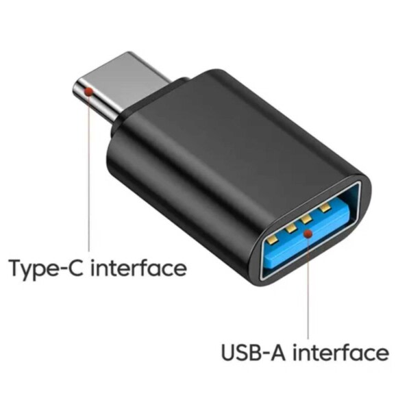 USB-C OTG Adapter Type-C Hane USB 2.0 Hona Svart svart