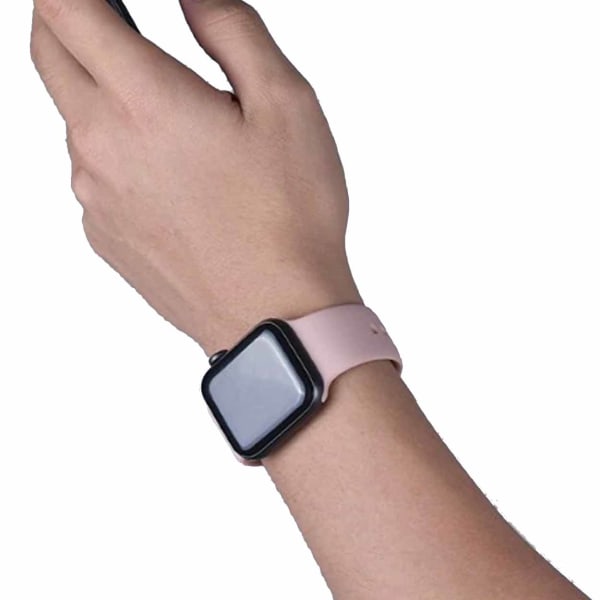 Apple Watch -yhteensopiva 38/40/41 1-8/Katso vaaleanpunainen rannekoru silikoni vaaleanpunainen