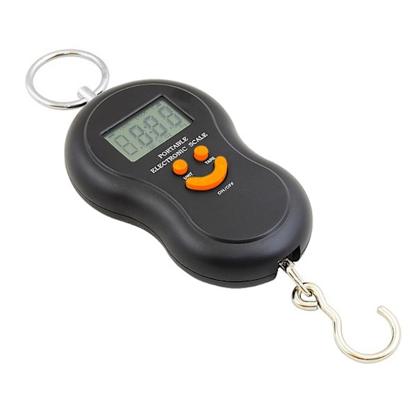 Matkatavaravaaka 50kg | Digitaalinen matkavaaka matkalaukun punnitsemiseen | Koukkuvaaka musta