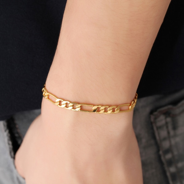 Armbånd link / kæde i guld 5mm mænds vedligeholdelse guld