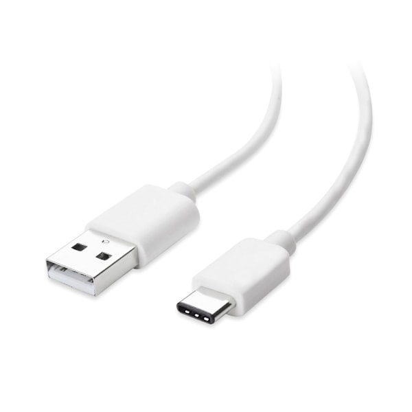 1m USB-C Laddkabel Quick Charge 3A Type-C vit