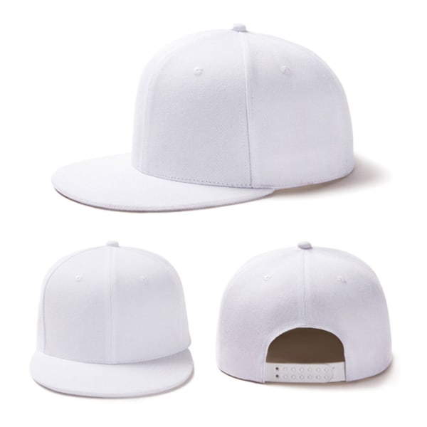 Hvit cap snapback med spenne hvit one size