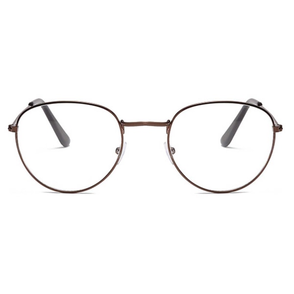 Pyöreät lasit ilman lujuutta metalli ruskea ruskea
