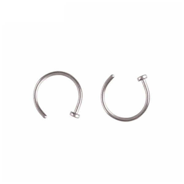 2-pack sølv falsk piercing leppe nese septum leppring uten hull sølv
