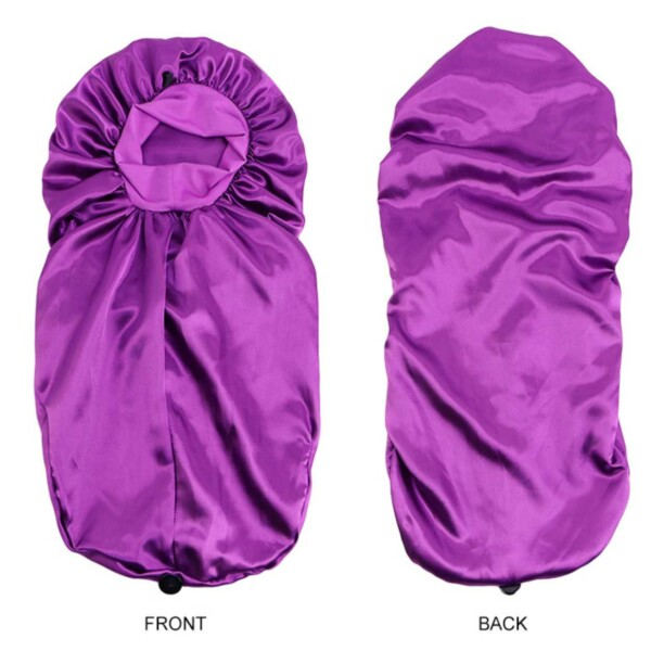 Lång Sovmössa - Satin Bonnet - Hårvårdsmössa Sleep Cap One-Size Svart svart