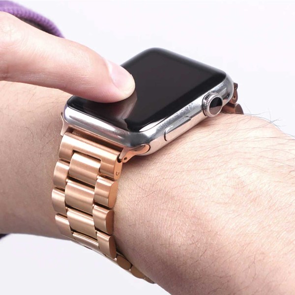 Apple Watch 1-8/SE/Ultra 42/44/45/49 Metall Länkarmband Roséguld
