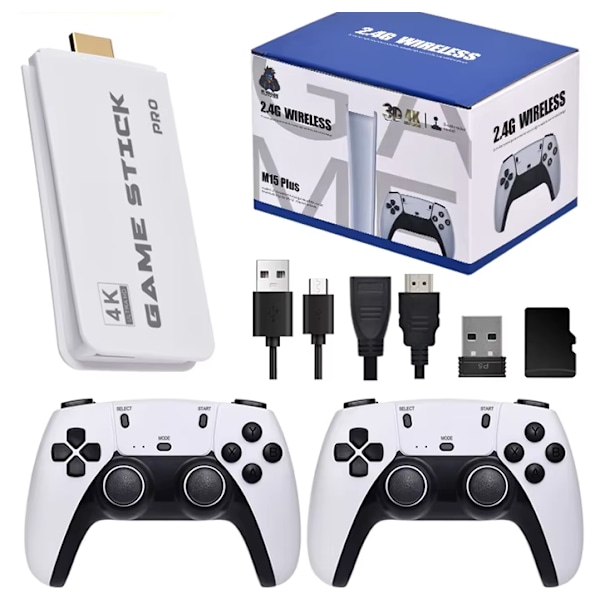 M15 Pro Retro TV-Spil 4K | 20000 Indbyggede Spil til Multiplayer hvid