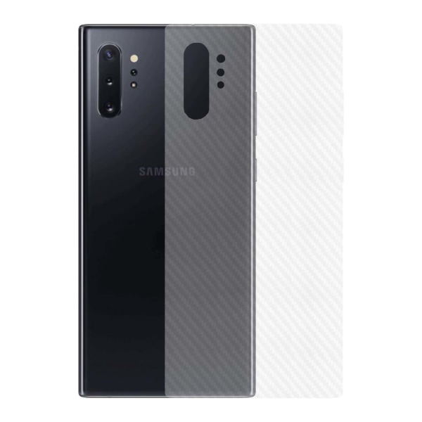 3-pakkaus Galaxy Note 10 Plus hiilikuitu ihonsuojakalvo takaisin läpinäkyvä