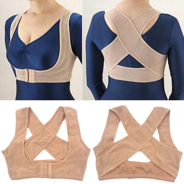 Holde vest for kvinder ryglæn for bedre kropsholdning beige one size