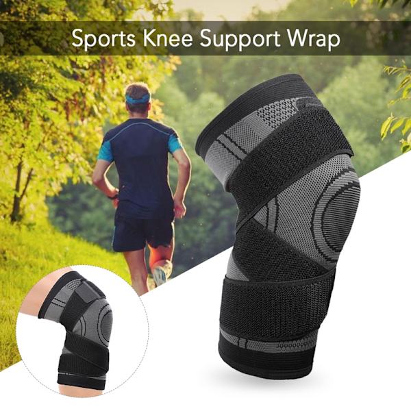 Knästöd med Kompression & Remmar – Elastiskt Sport Knäskydd Storlek L