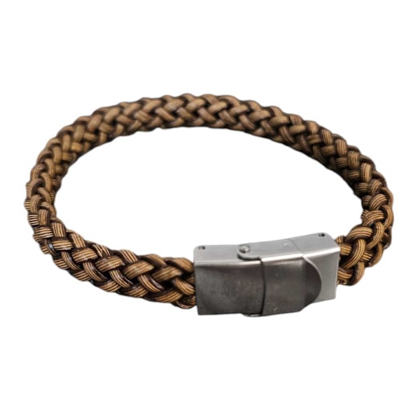 Rustikt håndlavet PU-læderarmbånd Herrearmbånd Metalspænde Brun brun