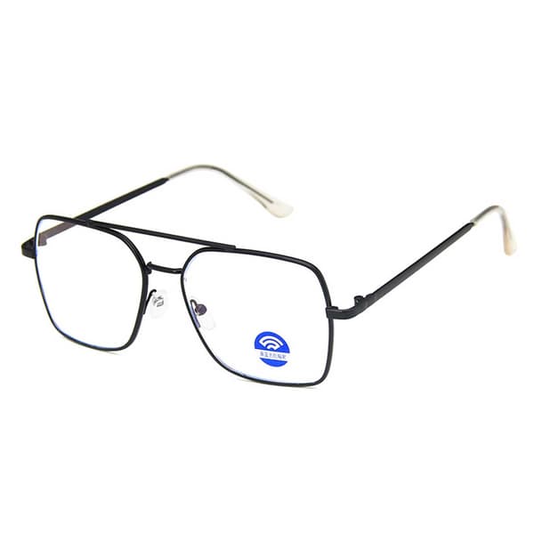 Black Aviator Computer Glasses med blå lysfiltre uten styrke svart