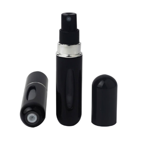 Svart Resebehållare för Parfym 5ml Enkel Påfyllning Parfymflaska svart