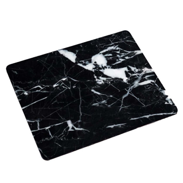 Mjuk Musmatta med Tryck Svart Marmor 21x26cm svart