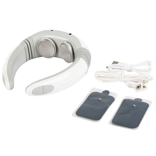TENS Nackmassageapparat EMS 2-i-1 vit