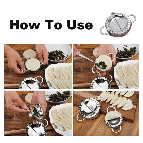 Stor dumplingform i rustfritt stål 9,5 cm – Dumplings og piroger