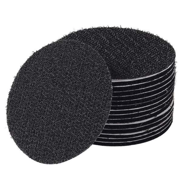5-pak rund selvklæbende velcro sort sort