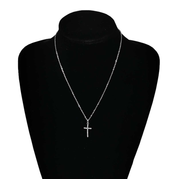 Silver Cross Halskæde Kæde med Diamonds Silver Chain sølv