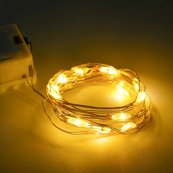 2st Batteridriven LED Ljusslinga Varm Vit 1m