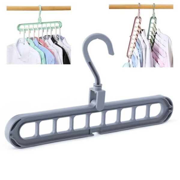 Multi Hangers for garderobe - klær kleshengere for ekstra plass grå