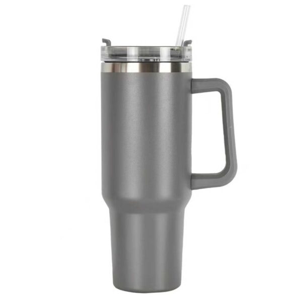 Muki oljilla 1,2L termospullo kahvalla harmaa