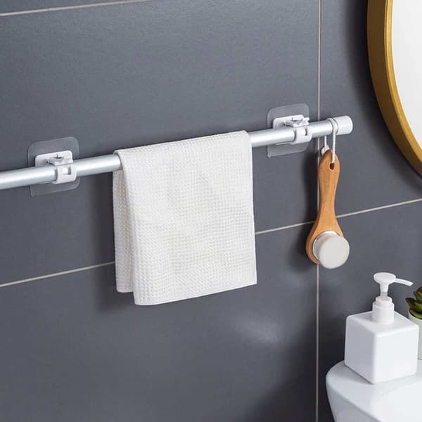2-pack selvklebende gardinstangholder for stolpen gjennomsiktig