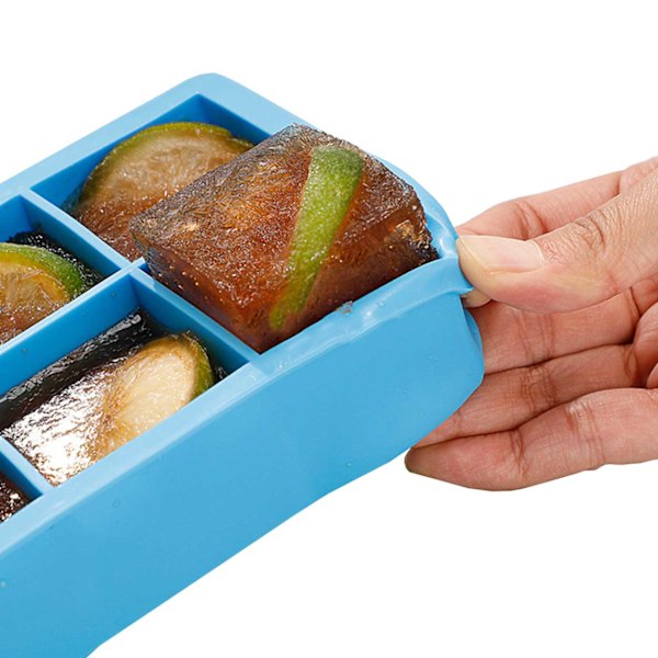 Silikonisform for 8 store isbiter blå