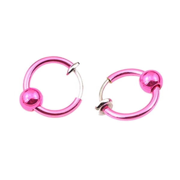 2-pack pink clip-on næse ring falsk piercing næse septum pink