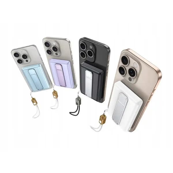 Magnetisk powerbank 5000 mAh – Trådløs lading 15 W & hurtiglading 20 W USB-C / Lightning