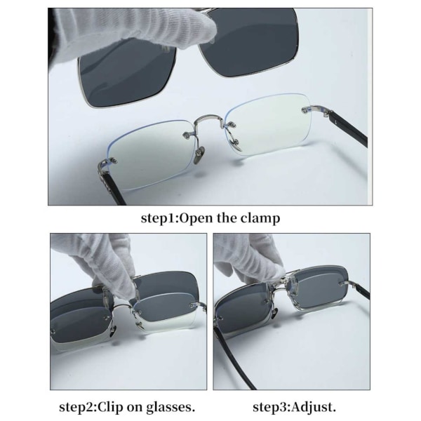 Uppfällbara Metall Clip-on Solglasögon Flip Up Blå blå