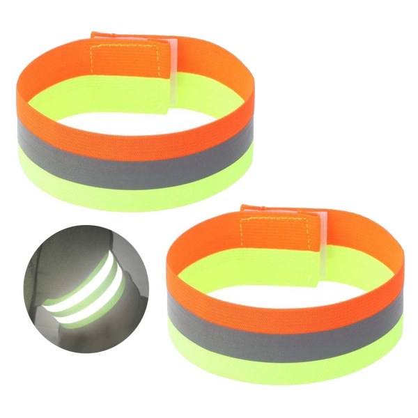 2-packrefleks armbåndsreflekser velcro flerfarvet