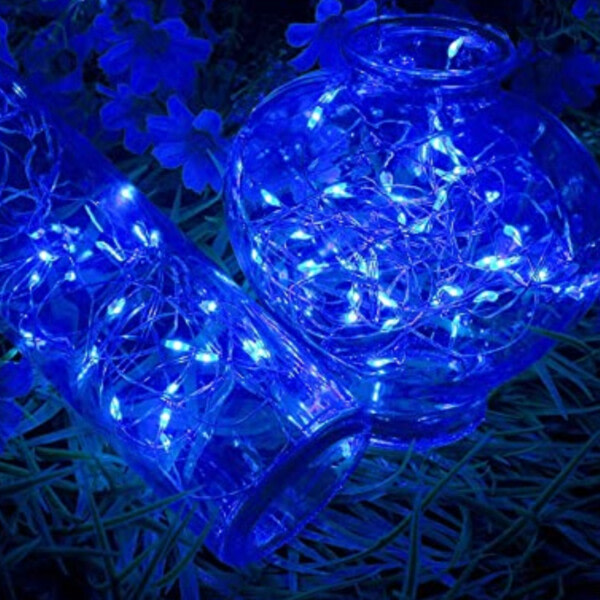 6-Pack 1m Mini LED Light Loop Battery-Powered Blue blå