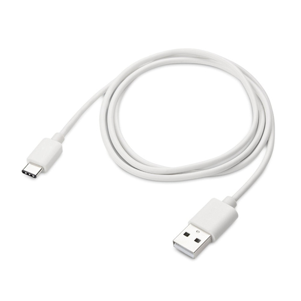 1m USB-C Laddkabel Quick Charge 3A Type-C vit