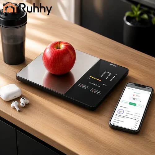 Keittiövaaka Bluetoothilla 5 kg – Digitaalinen vaaka Fitdays-sovelluksella ja ravintoanalyysillä