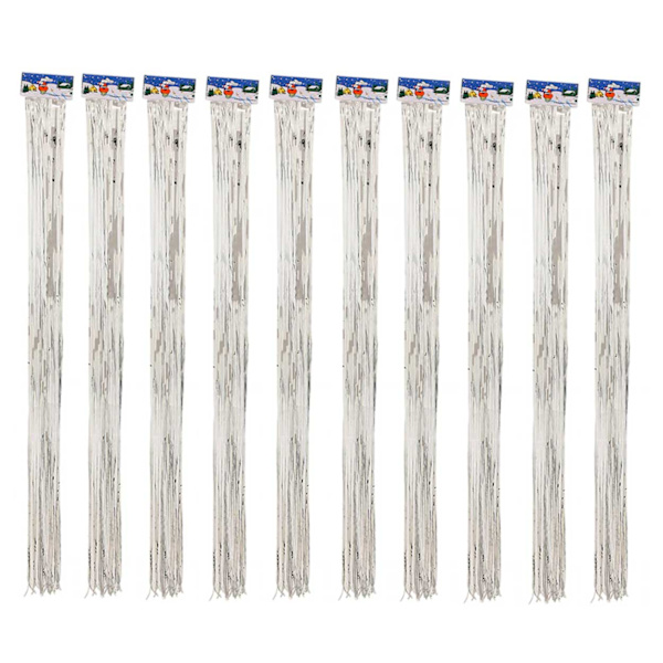 Ballon Tail Silver Glitter Metallic 10-Pack Glitter Draper sølv