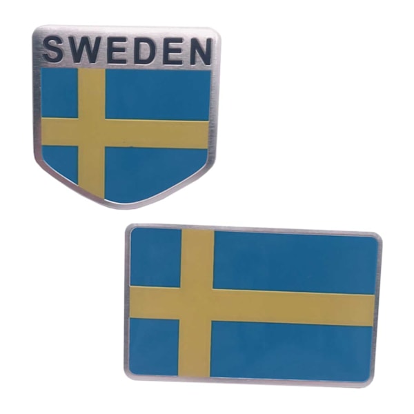 Sverige Flag Benekal 3D-mærkat til bil 2-pack flerfarvet
