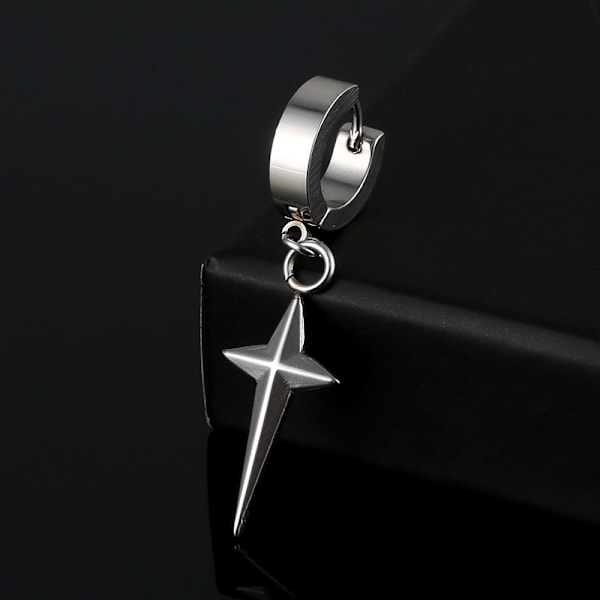 Piercing ørering tykk ring med stjernesølv sølv