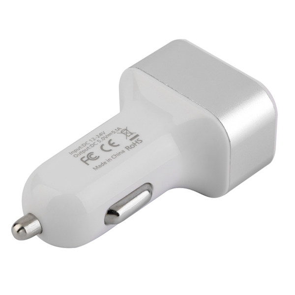 Universal Billaddare med 3 USB 5.1A vit