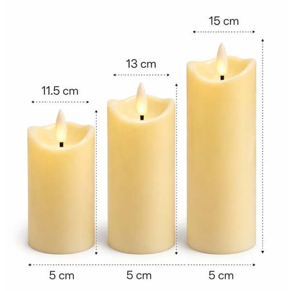 3-Pack Batteridrivna LED-Ljus med Flammande Låga